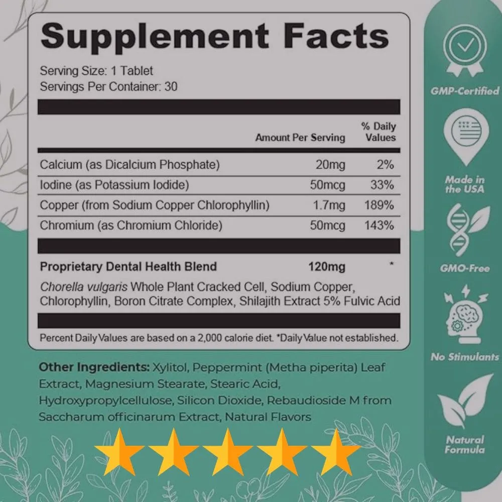 Nutritional information and benefits of Denticore supplement.