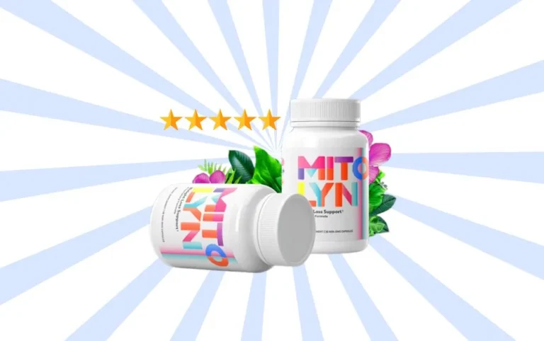 Two Mitolyn supplement bottles with floral accents._Mitolyn Review.