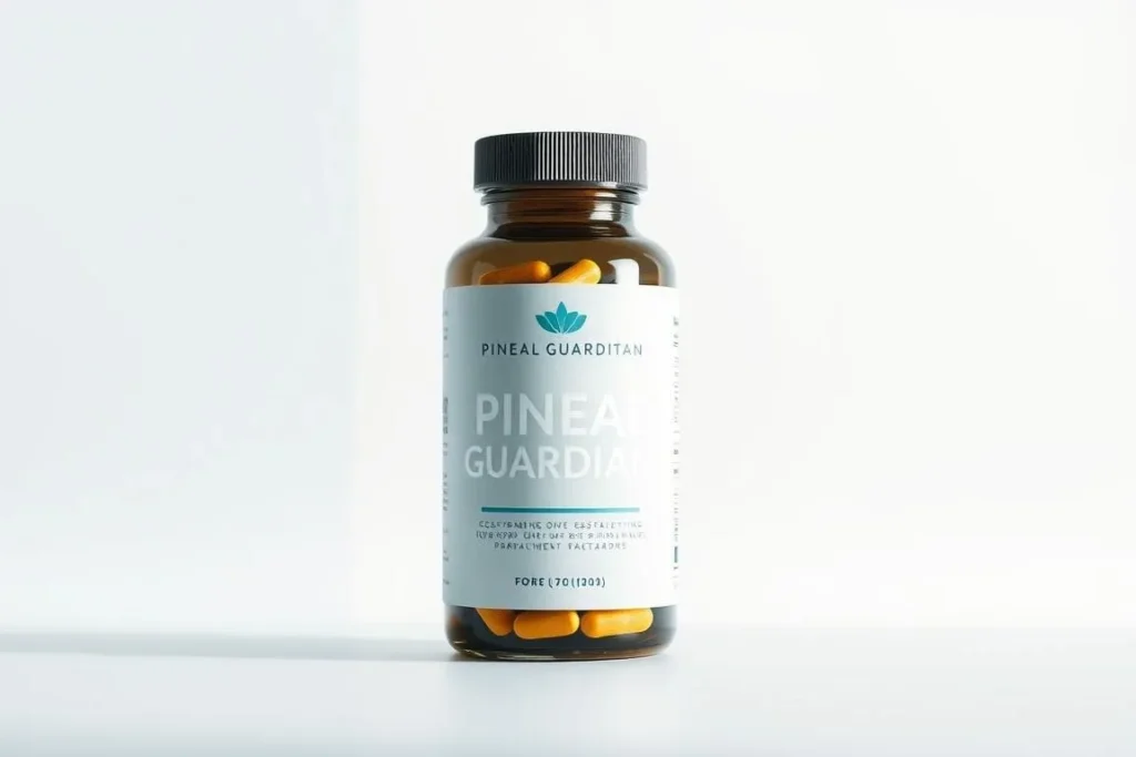 Single bottle of Pineal Guardian supplement capsules.