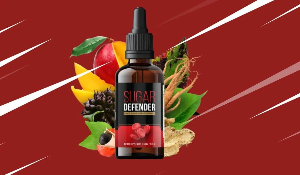 Sugar Defender supplement bottle with natural ingredients.