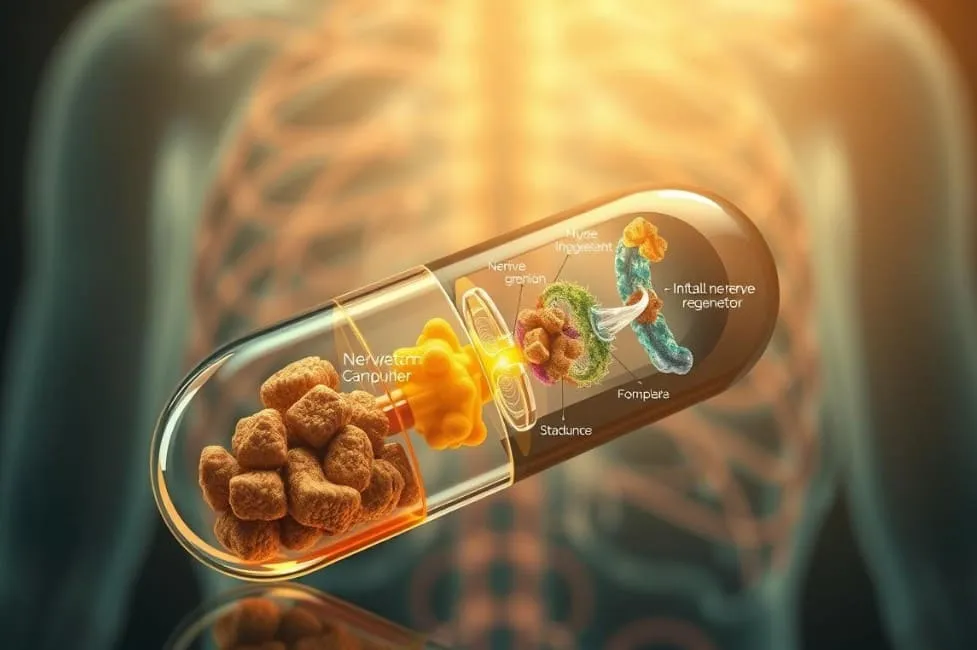 Capsule with nerve support ingredients. Nerve Fresh.